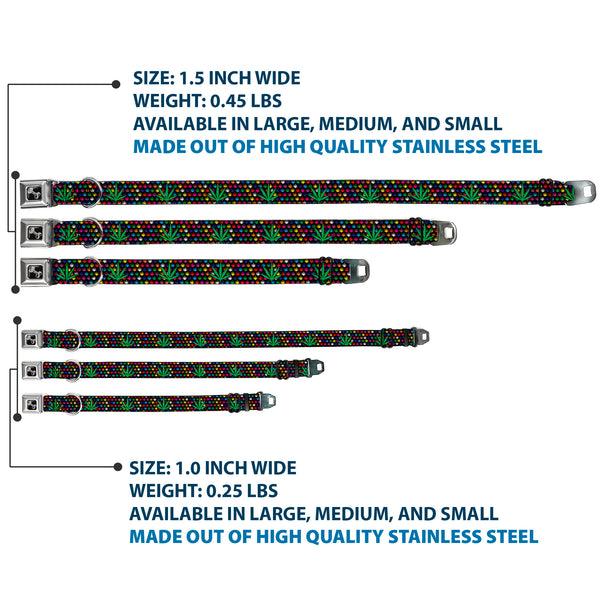 Buckle Down Buckle-Down Seatbelt Buckle Dog Collar - Marijuana Garden Black/Multi Color