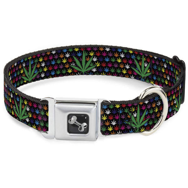 buckle down Buckle-Down Seatbelt Buckle Dog Collar - Marijuana Garden Black/Multi Color