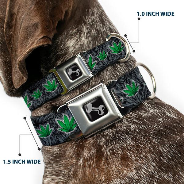Buckle Down Buckle-Down Seatbelt Buckle Dog Collar - Marijuana Haze Black