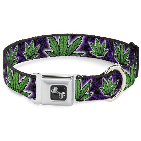 buckle down Buckle-Down Seatbelt Buckle Dog Collar - Marijuana Haze Purple
