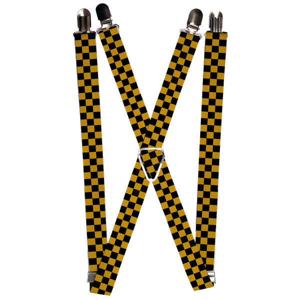 buckle down Suspenders - 1.0" - Checker Black/Gold