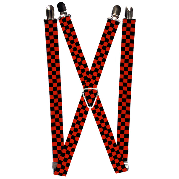 buckle down Suspenders - 1.0" - Checker Black/Red