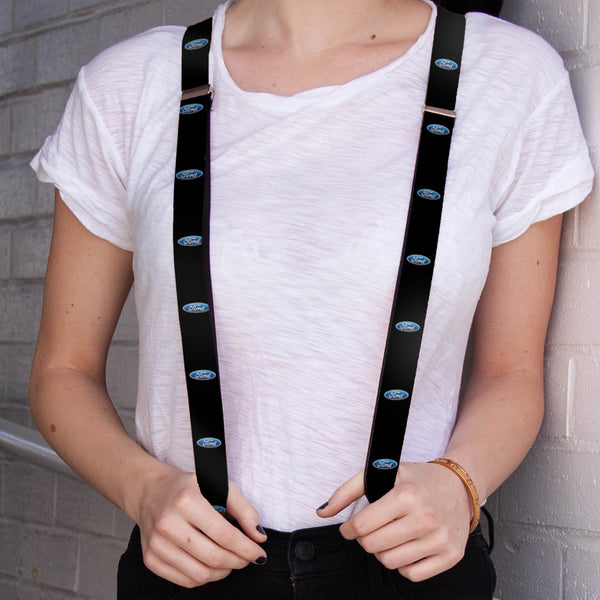 Buckle Down Suspenders - 1.0" - Ford Oval Logo REPEAT