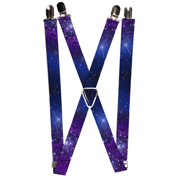 buckle down Suspenders - 1.0" - Galaxy Blues Purples