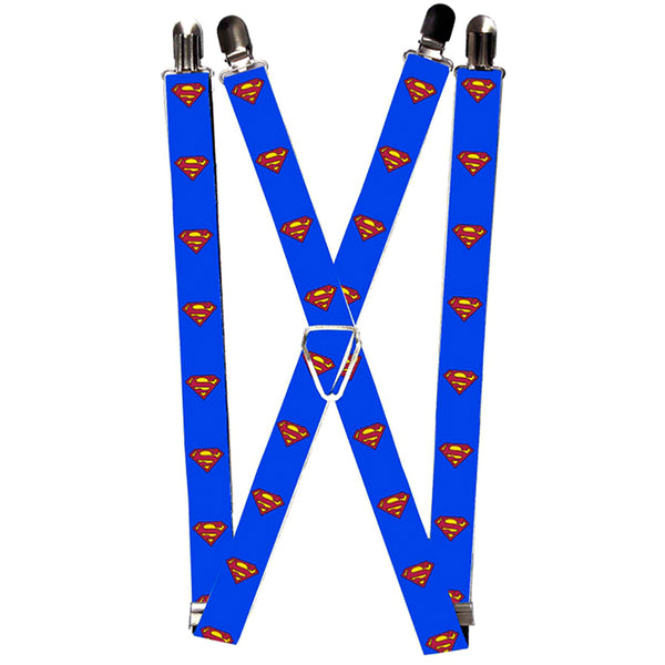 buckle down Suspenders - 1.0" - Superman Shield Blue