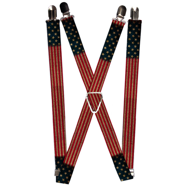 buckle down Suspenders - 1.0" - Vintage US Flag Stretch