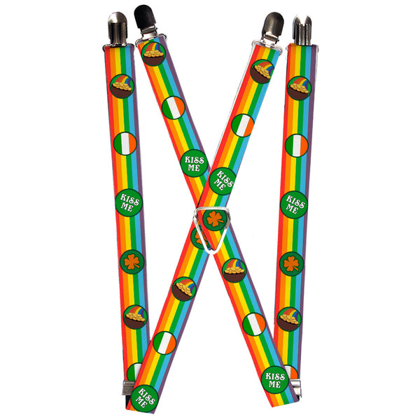 buckle down Suspenders - 1.25" - St. Pat's Rainbow/Coins