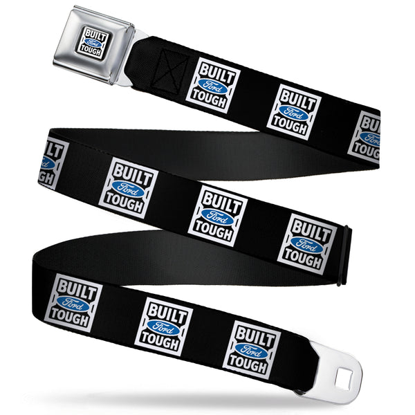 buckle down BUILT FORD TOUGH Logo2 Full Color Black White Blue Seatbelt Belt - BUILT FORD TOUGH Logo2 Black/White/Blue Webbing