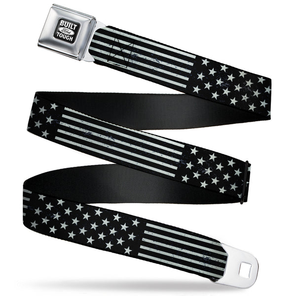 buckle down Built Ford Tough Seatbelt Belt - Americana Stars & Stripes2 Weathered Black/Gray