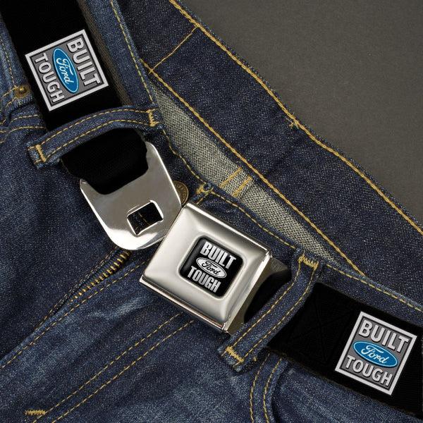 Buckle Down Built Ford Tough Seatbelt Belt - Built Ford Tough Logo REPEAT Webbing
