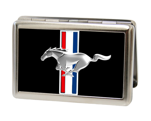 buckle down Business Card Holder - LARGE - Ford Mustang w Bars Logo CENTERED FCG Black