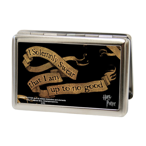 buckle down Business Card Holder - LARGE - Harry Potter I SOLEMNLY SWEAR THAT I AM UP TO NO GOOD Banner FCG Black Tan