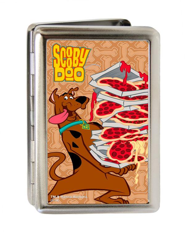 buckle down Business Card Holder - LARGE - SCOOBY DOO Pizza Stack Pose Dog Bone FCG Browns