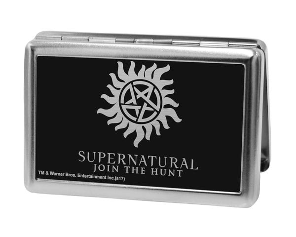 buckle down Business Card Holder - LARGE - Winchester Pentagram SUPERNATURAL-JOIN THE HUNT Reverse Brushed