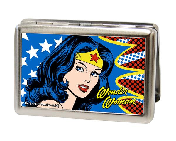 buckle down Business Card Holder - LARGE - Wonder Woman Face w Stars FCG