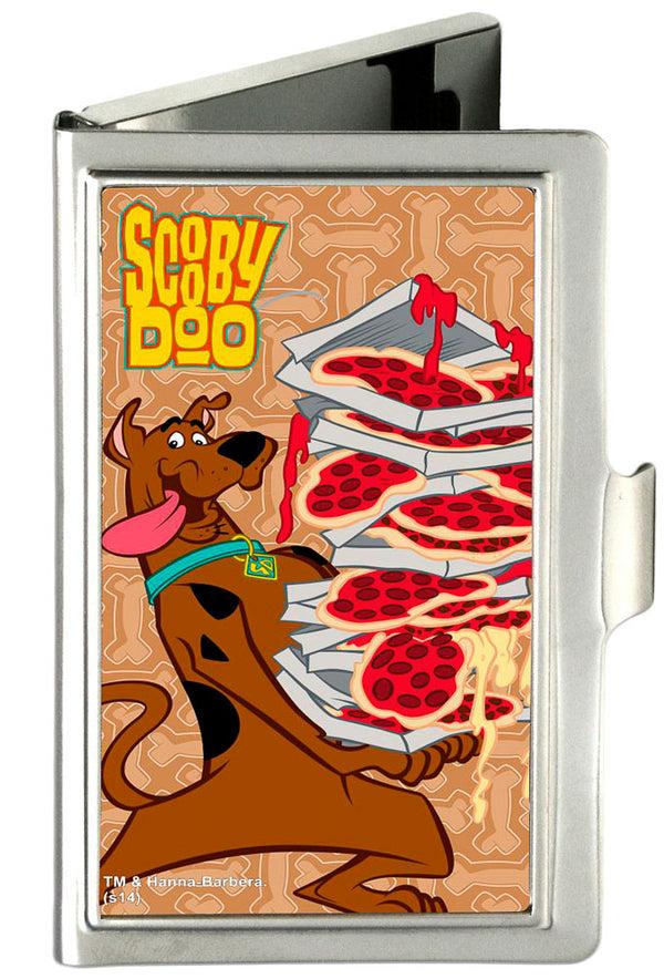 buckle down Business Card Holder - SMALL - SCOOBY DOO Pizza Stack Pose Dog Bone FCG Browns