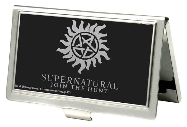buckle down Business Card Holder - SMALL - Winchester Pentagram SUPERNATURAL-JOIN THE HUNT Reverse Brushed