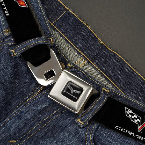 Buckle Down C6 Seatbelt Belt - C6 Logo REPEAT Webbing