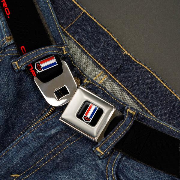 Buckle Down Camaro Badge Full Color Seatbelt Belt - CAMARO Badge Logo REPEAT Webbing