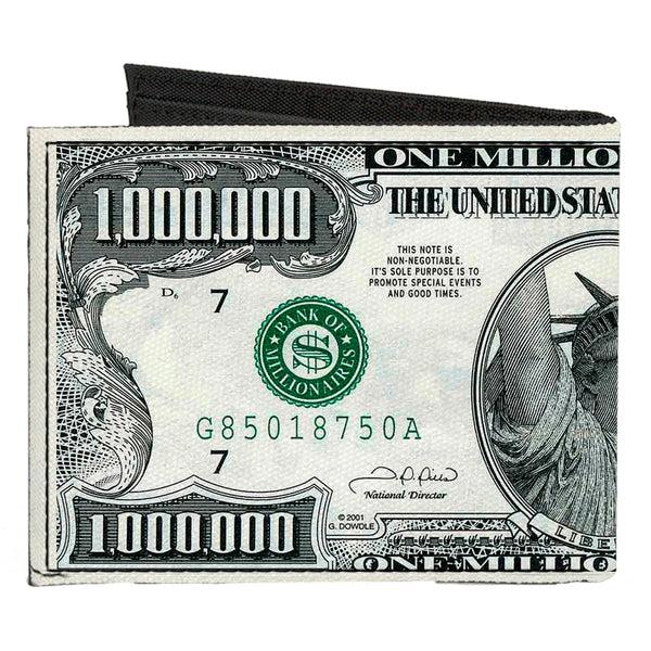Buckle Down Canvas Bi-Fold Wallet - 1 Million Dollar Bill