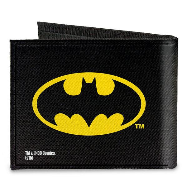 Buckle Down Canvas Bi-Fold Wallet - Batman Black Yellow