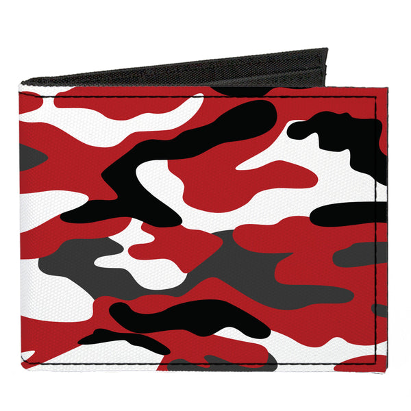buckle down Canvas Bi-Fold Wallet - Camo Red Black Gray White