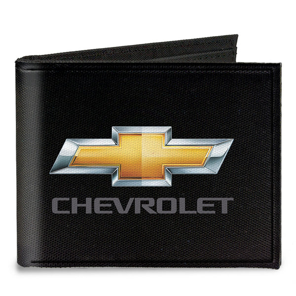 buckle down Canvas Bi-Fold Wallet - Chevy Bowtie CHEVROLET Black Gold Gray