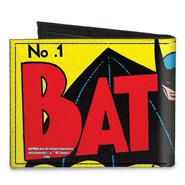 Buckle Down Canvas Bi-Fold Wallet - Classic BATMAN Issue #1 Robin & Batman Logo CLOSE-UP Cover Pose