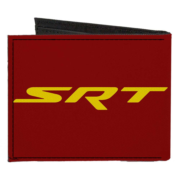 Buckle Down Canvas Bi-Fold Wallet - Dodge Hellcat Logo + SRT Burgundy Yellow