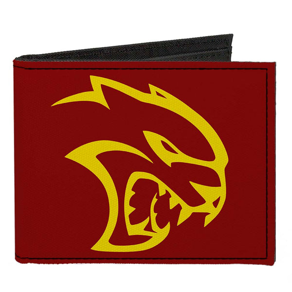 buckle down Canvas Bi-Fold Wallet - Dodge Hellcat Logo + SRT Burgundy Yellow