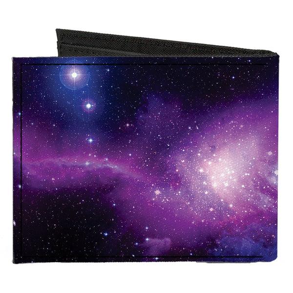 Buckle Down Canvas Bi-Fold Wallet - Galaxy Purple Pinks