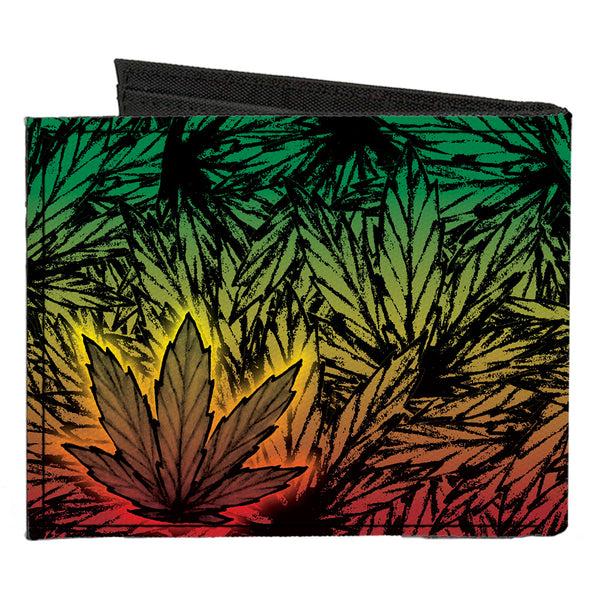 Buckle Down Canvas Bi-Fold Wallet - Marijuana Haze Rasta Rasta