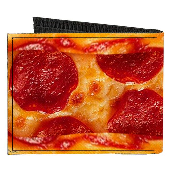 Buckle Down Canvas Bi-Fold Wallet - Pepperoni Pizza W Crust Vivid