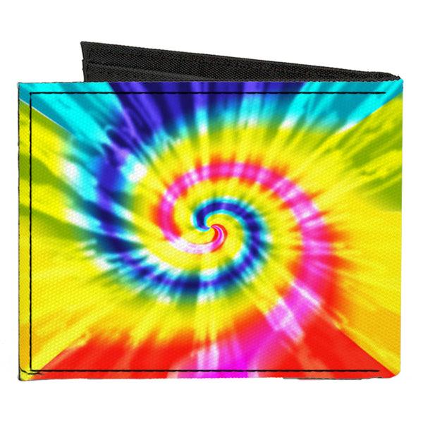 Buckle Down Canvas Bi-Fold Wallet - Tie Dye Spiral Multi Color