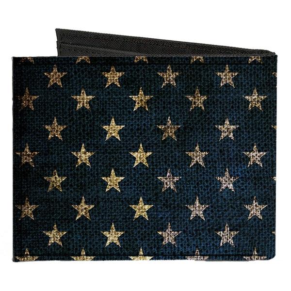 Buckle Down Canvas Bi-Fold Wallet - Vintage US Flag Stretch