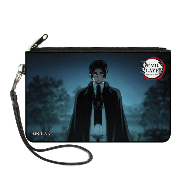 buckle down Canvas Zipper Wallet - LARGE - DEMON SLAYER Muzan Kibutsuji Standing Pose and Title Logo