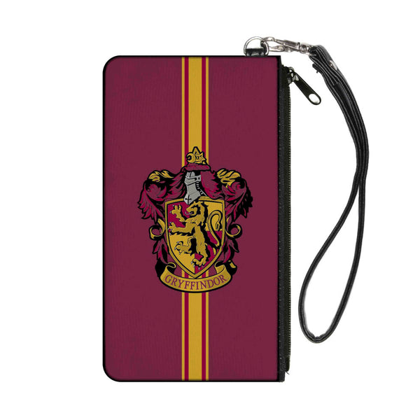 buckle down Canvas Zipper Wallet - LARGE - GRYFFINDOR Crest Vertical Stripe Burgundy Gold
