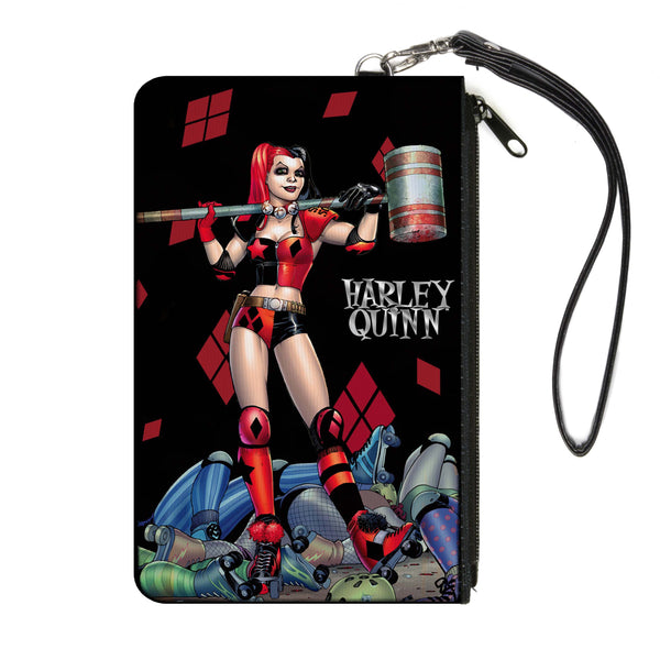 buckle down Canvas Zipper Wallet - LARGE - HARLEY QUINN Issue #1 Roller Derby Hammer Cover Pose