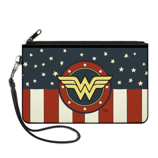 buckle down Canvas Zipper Wallet - LARGE - WONDER WOMAN/Logo Americana Red/White/Blue/Yellow