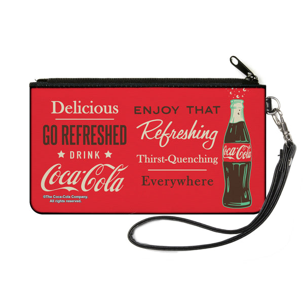 buckle down Canvas Zipper Wallet - SMALL - Coca-Cola ENJOY THAT EVERYWHERE Bottle Red/White/Brown