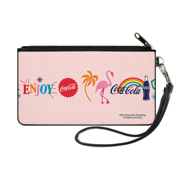 buckle down Canvas Zipper Wallet - SMALL - Coca-Cola ENJOY Vibrant Icons Collage Pinks/Multi Color