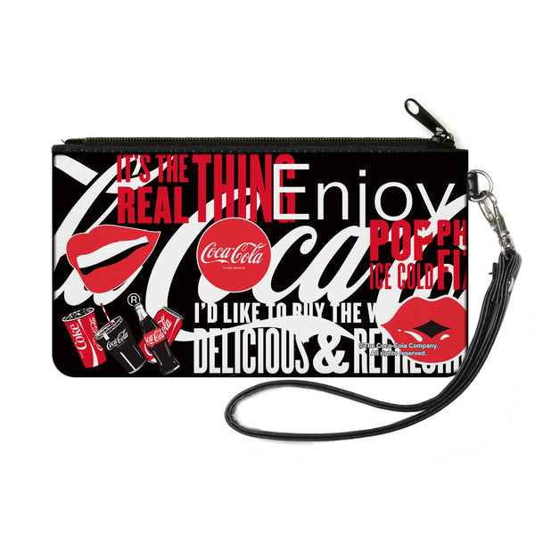 buckle down Canvas Zipper Wallet - SMALL - Coca-Cola IT'S THE REAL THING Collage Black/Red/White