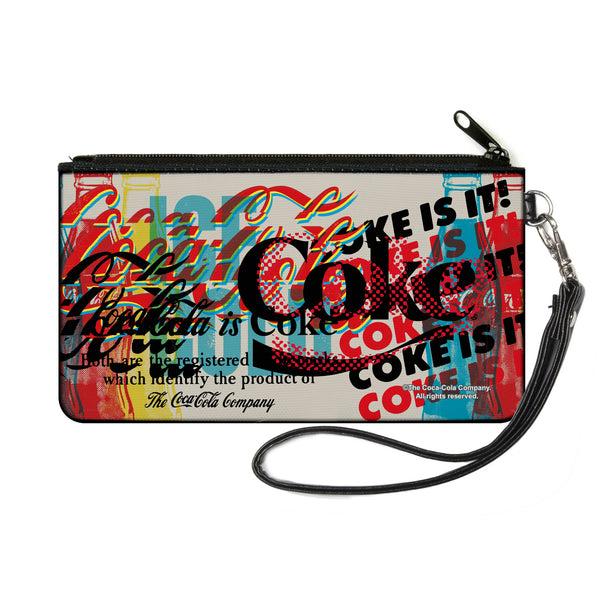 buckle down Canvas Zipper Wallet - SMALL - COKE IS IT Pop Art Collage Multi Color