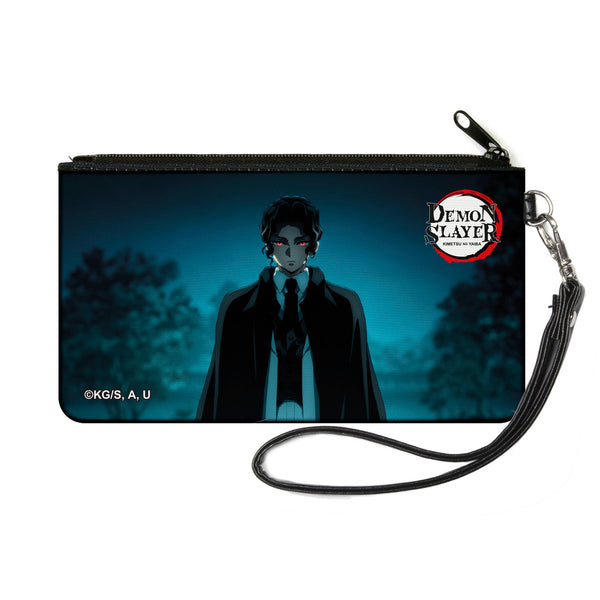 buckle down Canvas Zipper Wallet - SMALL - DEMON SLAYER Muzan Kibutsuji Standing Pose and Title Logo