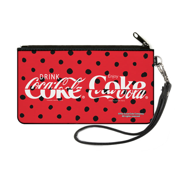 buckle down Canvas Zipper Wallet - SMALL - DRINK COCA-COLA COKE Polka Dot Red/Black/White