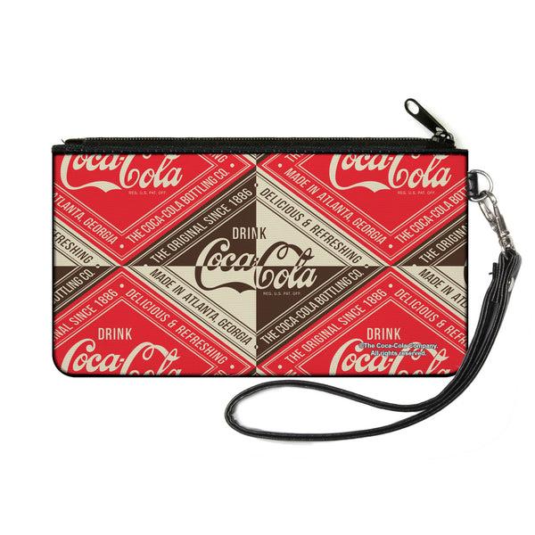 buckle down Canvas Zipper Wallet - SMALL - DRINK COCA-COLA DELICIOUS & REFRESHING Blocks Red/Brown/White