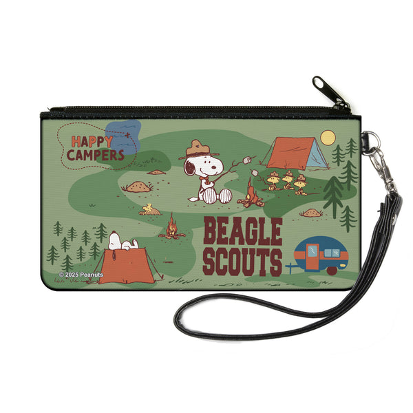buckle down Canvas Zipper Wallet - SMALL - Peanuts HAPPY CAMPER BEAGLE SCOUTS Scenes