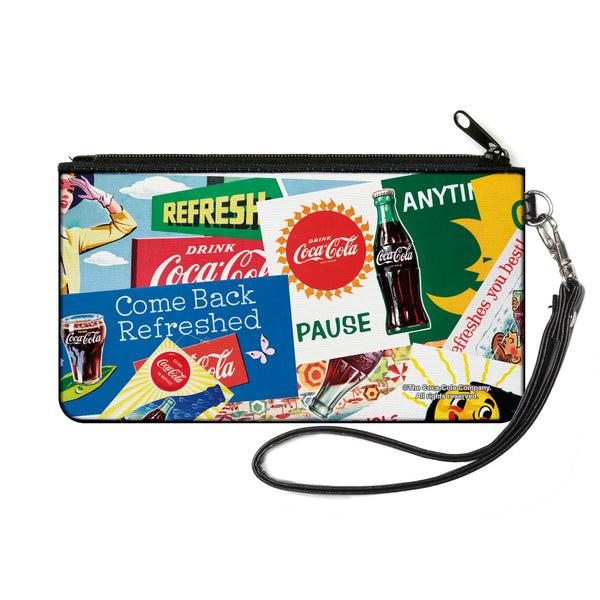 buckle down Canvas Zipper Wallet - SMALL - Vintage Coca-Cola COME BACK REFRESHED Ads and Icons Collage