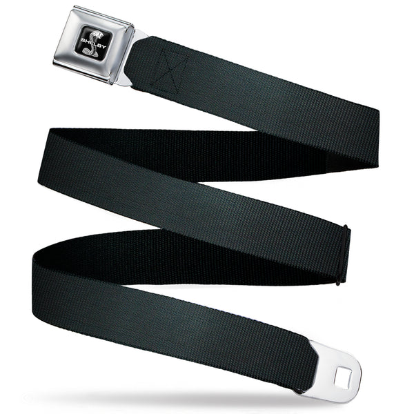 buckle down Carroll Shelby Cobra Split Full Color Black White Seatbelt Belt - Carroll Shelby Cobra Black Webbing