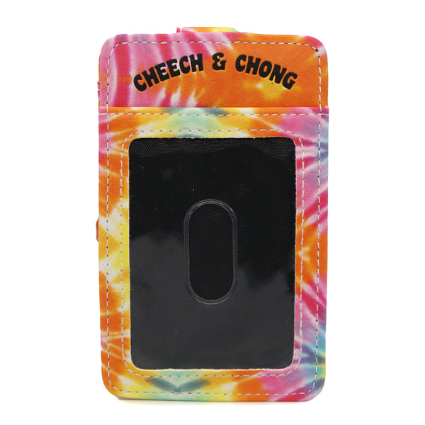 Buckle Down Cheech And Chong Vegan Leather Wallet ID Card Holder Faces Multi Color Tie Dy